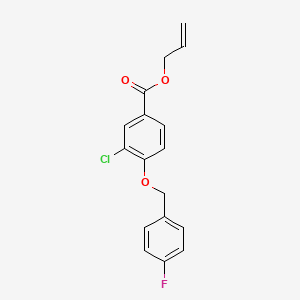 molecular formula C17H14ClFO3 B12999091 Allyl 3-chloro-4-((4-fluorobenzyl)oxy)benzoate 