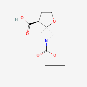 molecular formula C12H19NO5 B12999096 (S)-2-(tert-Butoxycarbonyl)-5-oxa-2-azaspiro[3.4]octane-8-carboxylic acid 