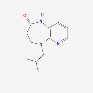 molecular formula C12H17N3O B12999122 5-Isobutyl-4,5-dihydro-1H-pyrido[2,3-b][1,4]diazepin-2(3H)-one 