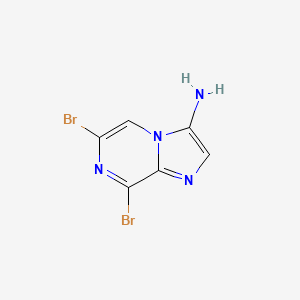 molecular formula C6H4Br2N4 B12999142 6,8-Dibromoimidazo[1,2-a]pyrazin-3-amine 