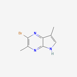 molecular formula C8H8BrN3 B12999143 2-Bromo-3,7-dimethyl-5H-pyrrolo[2,3-b]pyrazine 