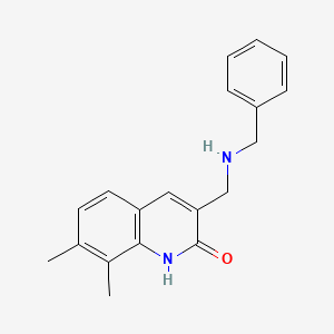 molecular formula C19H20N2O B1299916 3-(Benzylamino-methyl)-7,8-dimethyl-1H-quinolin-2-one CAS No. 333419-38-8