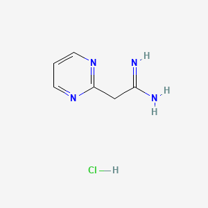 molecular formula C6H9ClN4 B12999161 2-(Pyrimidin-2-yl)acetimidamide hydrochloride 