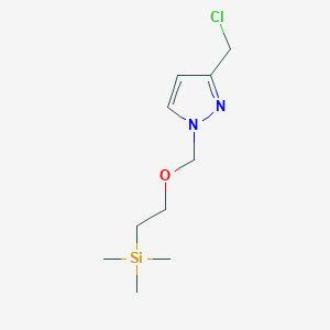 molecular formula C10H19ClN2OSi B12999191 3-(Chloromethyl)-1-((2-(trimethylsilyl)ethoxy)methyl)-1H-pyrazole 