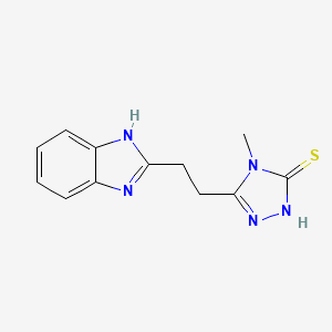 molecular formula C12H13N5S B1299924 5-[2-(1H-苯并咪唑-2-基)-乙基]-4-甲基-4H-[1,2,4]三唑-3-硫醇 CAS No. 436089-85-9