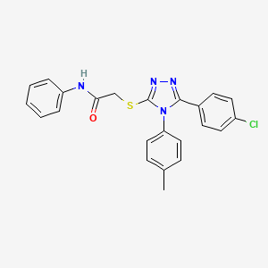 2-((5-(4-Chlorophenyl)-4-(p-tolyl)-4H-1,2,4-triazol-3-yl)thio)-N-phenylacetamide