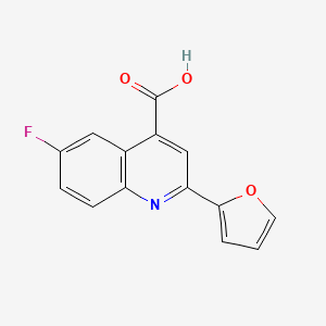 molecular formula C14H8FNO3 B1299929 6-Fluoro-2-(furan-2-yl)quinoline-4-carboxylic acid CAS No. 351357-36-3
