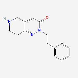 molecular formula C15H17N3O B12999297 2-Phenethyl-5,6,7,8-tetrahydropyrido[4,3-c]pyridazin-3(2H)-one 