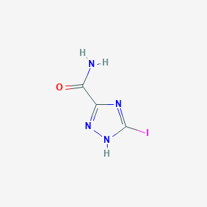 molecular formula C3H3IN4O B12999302 5-Iodo-1H-1,2,4-triazole-3-carboxamide CAS No. 36033-57-5