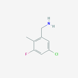 molecular formula C8H9ClFN B12999309 (5-Chloro-3-fluoro-2-methylphenyl)methanamine CAS No. 1365988-33-5