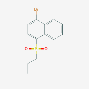 molecular formula C13H13BrO2S B12999389 1-Bromo-4-(propylsulfonyl)naphthalene 