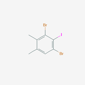 molecular formula C8H7Br2I B12999400 1,3-Dibromo-2-iodo-4,5-dimethylbenzene 