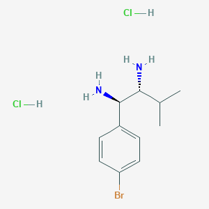 molecular formula C11H19BrCl2N2 B12999416 (1R,2R)-1-(4-bromophenyl)-3-methylbutane-1,2-diamine;dihydrochloride 