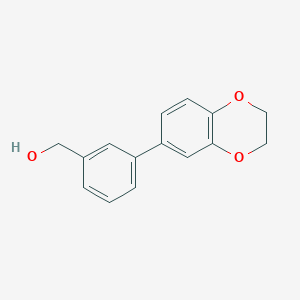 molecular formula C15H14O3 B12999456 3-(2,3-Dihydrobenzo[1,4]dioxin-6-yl)benzyl alcohol 