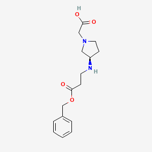 molecular formula C16H22N2O4 B12999491 (R)-2-(3-((3-(Benzyloxy)-3-oxopropyl)amino)pyrrolidin-1-yl)aceticacid 