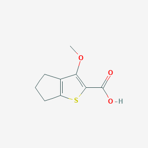 molecular formula C9H10O3S B12999496 3-Methoxy-5,6-dihydro-4H-cyclopenta[b]thiophene-2-carboxylic acid 