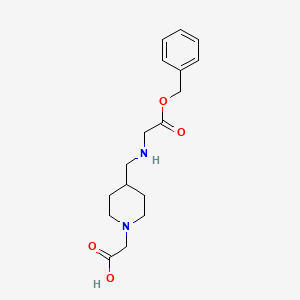 molecular formula C17H24N2O4 B12999532 2-(4-(((2-(Benzyloxy)-2-oxoethyl)amino)methyl)piperidin-1-yl)aceticacid 