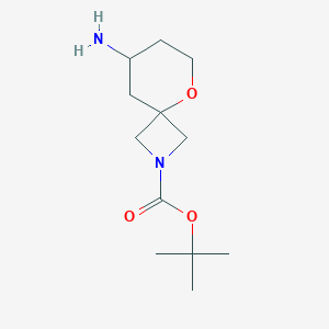 molecular formula C12H22N2O3 B12999549 tert-Butyl 8-amino-5-oxa-2-azaspiro[3.5]nonane-2-carboxylate 