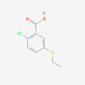 molecular formula C9H9ClO2S B12999572 2-Chloro-5-(ethylthio)benzoic acid 