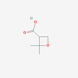 molecular formula C6H10O3 B12999586 2,2-Dimethyloxetane-3-carboxylic acid 