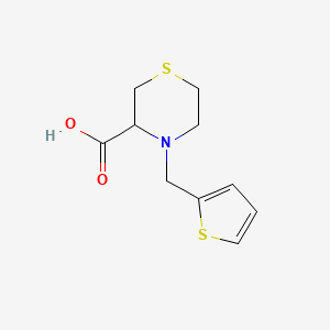 molecular formula C10H13NO2S2 B12999591 4-(Thiophen-2-ylmethyl)thiomorpholine-3-carboxylic acid 