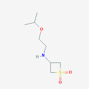 molecular formula C8H17NO3S B12999600 3-((2-Isopropoxyethyl)amino)thietane1,1-dioxide 