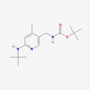 molecular formula C16H27N3O2 B12999621 tert-Butyl ((6-(tert-butylamino)-4-methylpyridin-3-yl)methyl)carbamate 