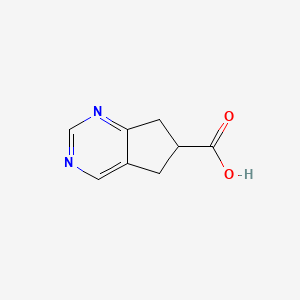 molecular formula C8H8N2O2 B12999622 6,7-Dihydro-5H-cyclopenta[d]pyrimidine-6-carboxylic acid 