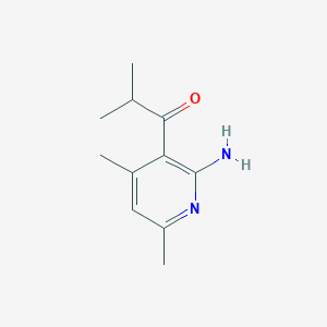 molecular formula C11H16N2O B12999691 1-(2-Amino-4,6-dimethylpyridin-3-yl)-2-methylpropan-1-one 