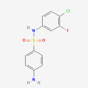 molecular formula C12H10ClFN2O2S B12999712 4-amino-N-(4-chloro-3-fluorophenyl)benzenesulfonamide 