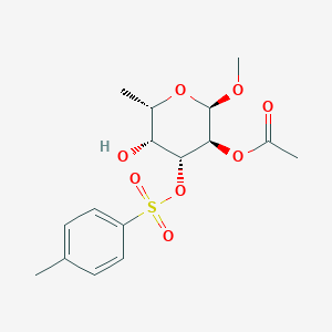 (2R,3S,4R,5R,6S)-5-Hydroxy-2-methoxy-6-methyl-4-(tosyloxy)tetrahydro-2H-pyran-3-yl acetate