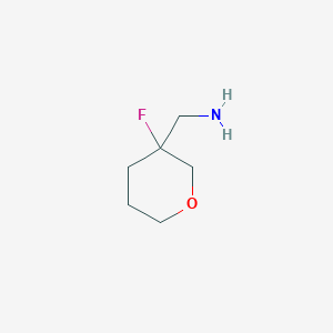 molecular formula C6H12FNO B12999730 (3-Fluorotetrahydro-2H-pyran-3-yl)methanamine 