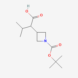 molecular formula C13H23NO4 B12999746 2-{1-[(Tert-butoxy)carbonyl]azetidin-3-yl}-3-methylbutanoic acid 