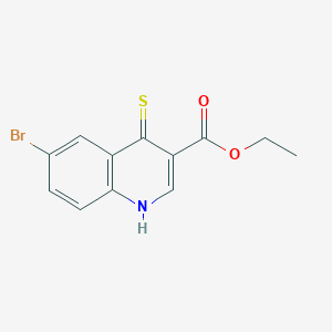 molecular formula C12H10BrNO2S B12999749 Ethyl 6-bromo-4-thioxo-1,4-dihydroquinoline-3-carboxylate 