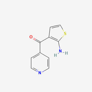 molecular formula C10H8N2OS B12999757 (2-Aminothiophen-3-yl)(pyridin-4-yl)methanone 