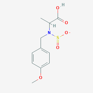 molecular formula C11H14NO5S- B12999795 2-(N-(4-methoxyphenyl)methylsulfonamido)propanoicacid 