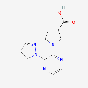 1-(3-(1H-Pyrazol-1-yl)pyrazin-2-yl)pyrrolidine-3-carboxylic acid