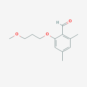 molecular formula C13H18O3 B12999830 2-(3-Methoxypropoxy)-4,6-dimethylbenzaldehyde 