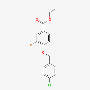 molecular formula C16H14BrClO3 B12999841 Ethyl 3-bromo-4-((4-chlorobenzyl)oxy)benzoate 