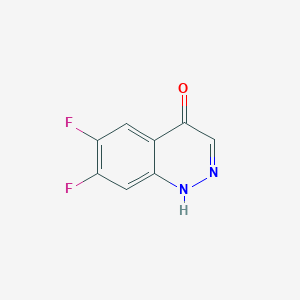 molecular formula C8H4F2N2O B12999888 6,7-Difluorocinnolin-4(1H)-one 