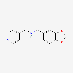 molecular formula C14H14N2O2 B1299989 Benzo[1,3]dioxol-5-ylmethyl-pyridin-4-ylmethyl-amine CAS No. 353779-52-9