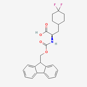 molecular formula C24H25F2NO4 B12999898 (2R)-3-(4,4-difluorocyclohexyl)-2-({[(9H-fluoren-9-yl)methoxy]carbonyl}amino)propanoic acid 