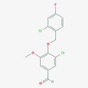 3-Chloro-4-((2-chloro-4-fluorobenzyl)oxy)-5-methoxybenzaldehyde