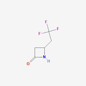 molecular formula C5H6F3NO B12999942 4-(2,2,2-Trifluoroethyl)azetidin-2-one CAS No. 1354963-56-6