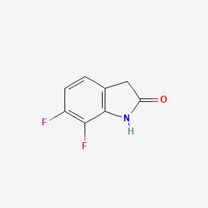 molecular formula C8H5F2NO B12999989 6,7-Difluoroindolin-2-one 