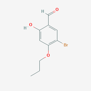 molecular formula C10H11BrO3 B13000041 5-Bromo-2-hydroxy-4-propoxybenzaldehyde 