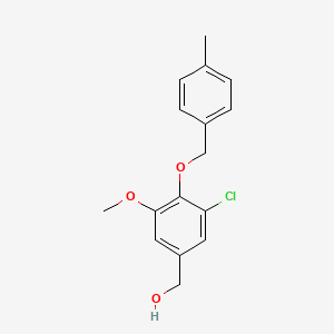 molecular formula C16H17ClO3 B13000060 (3-Chloro-5-methoxy-4-((4-methylbenzyl)oxy)phenyl)methanol 