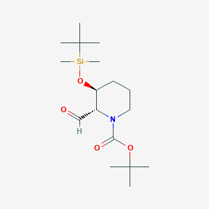 molecular formula C17H33NO4Si B13000115 tert-Butyl (2S,3S)-3-((tert-butyldimethylsilyl)oxy)-2-formylpiperidine-1-carboxylate 