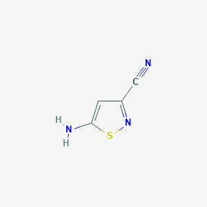 molecular formula C4H3N3S B13000133 5-Aminoisothiazole-3-carbonitrile 