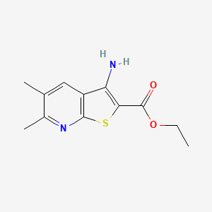 molecular formula C12H14N2O2S B13000146 Ethyl 3-amino-5,6-dimethylthieno[2,3-b]pyridine-2-carboxylate 